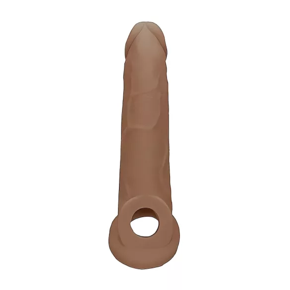 RealRock - penis sleeve - extra lang 21,5 cm - donker huidskleur