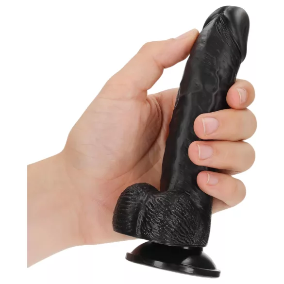 RealRock - realistische dildo met zuignap - 15,5cm - zwart