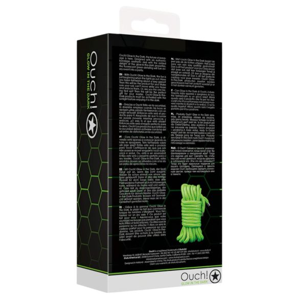 Ouch! - glow-in-the-dark bondage touw - 10m (groen)