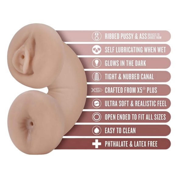 Enlust Tasha - masturbator met lichtfunctie - vagina en anus - natuurkleur