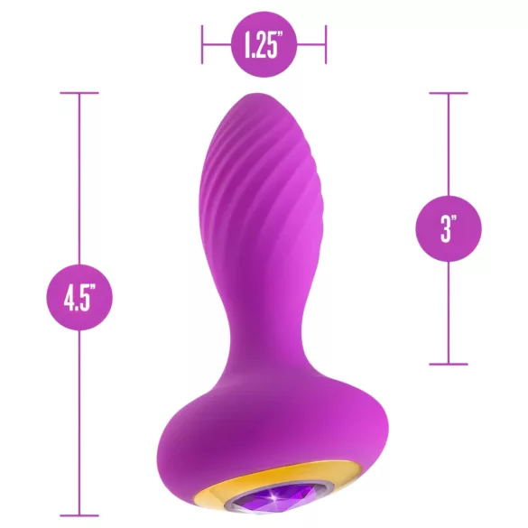Oh My Gem - vibrerende buttplug met steen - silicone - paars