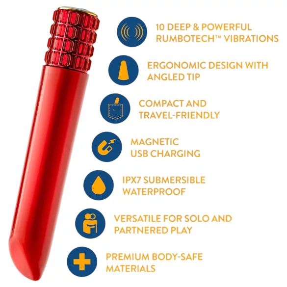 Oh My Gem - oplaadbare lipstick vibrator (rood)
