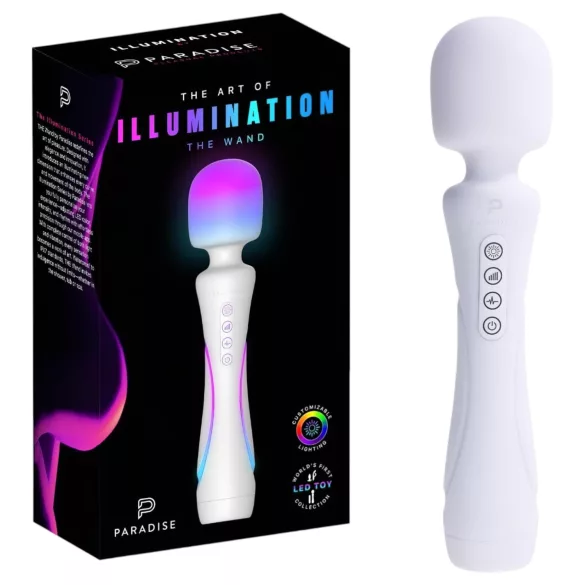 Paradise Illumination - lichtgevende massage-wand vibrator (wit)
