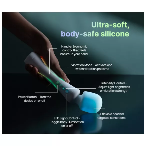 Paradise Illumination - lichtgevende massage-wand vibrator (wit)