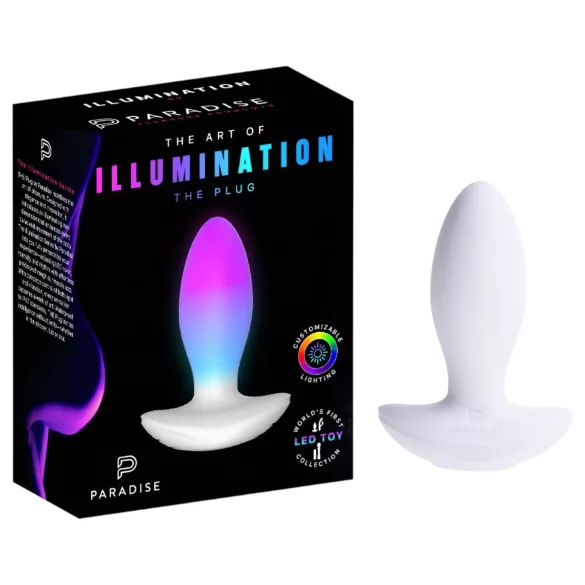Paradise Illumination - lichtgevende vibrerende anale plug (wit)