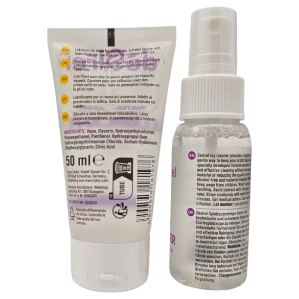 Desirel reiniger en glijmiddel (2 × 50 ml)