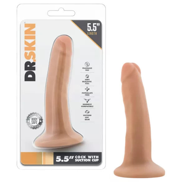 Dr. Skin 5,5 - realistische dildo met zuignap - huidkleur - 14cm