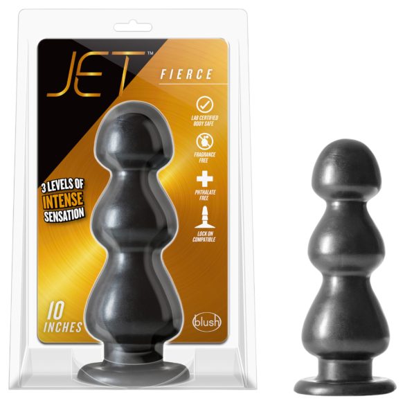 Blush Jet - dildo met zuignap - ribbels - zwart