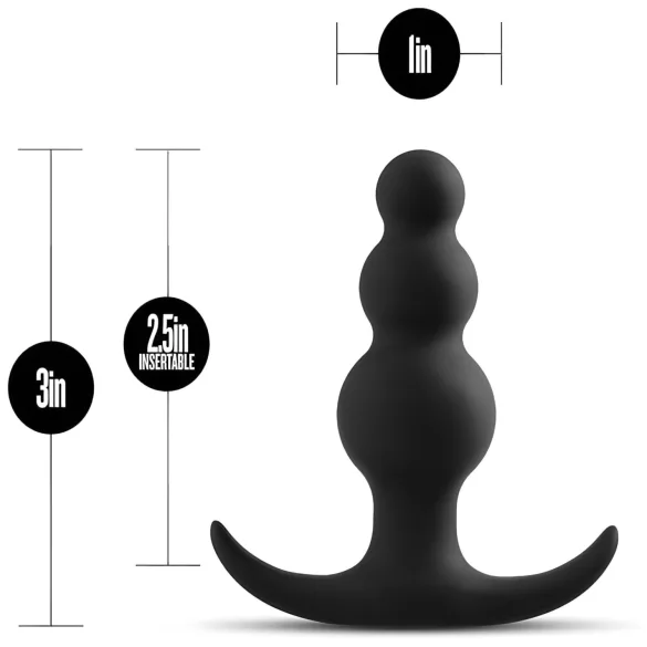 Anal Adventures Platinum - anaal plug met ribbels - siliconen - zwart