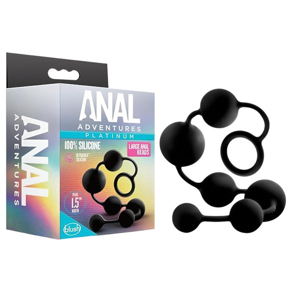 Anal Adventures - anale dildo met ribbels - zwart