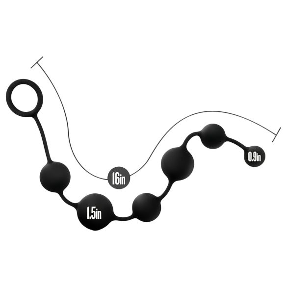 Anal Adventures - anale dildo met ribbels - zwart