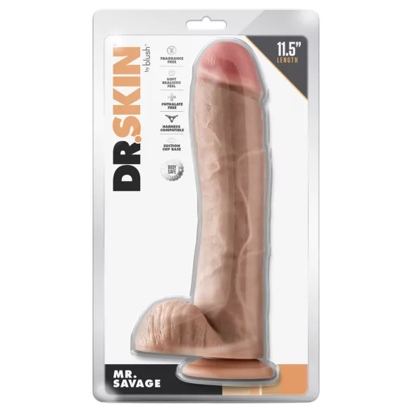Blush Dr. Skin - realistische dildo met ballen (naturel)