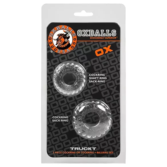 OXBALLS - penisring set - geribbeld - transparant