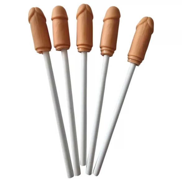 Diverty - potlood met penis-top (natuur) - 5 stuks