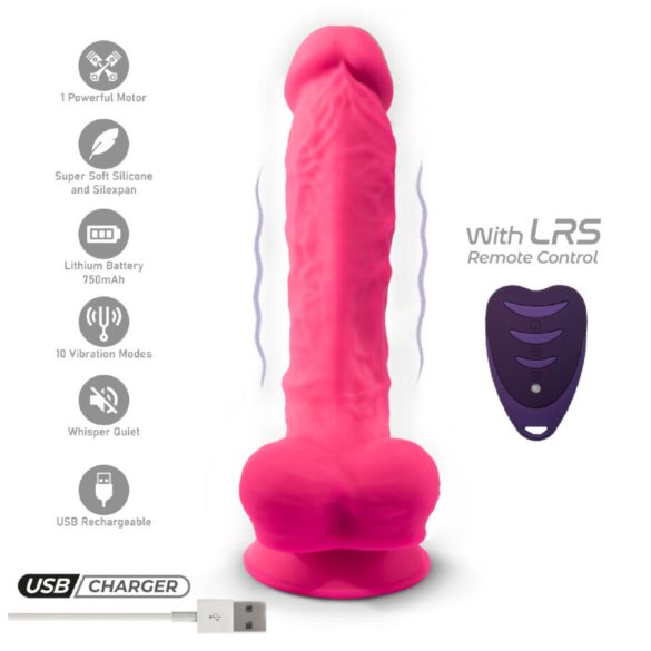 Silexd - vastzetbasis, afstandsbediening harten vibrator (roze)