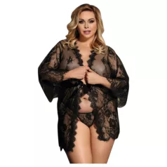 Subblime Queen Plus - zwarte kanten kamerjassenset (XL-2XL)