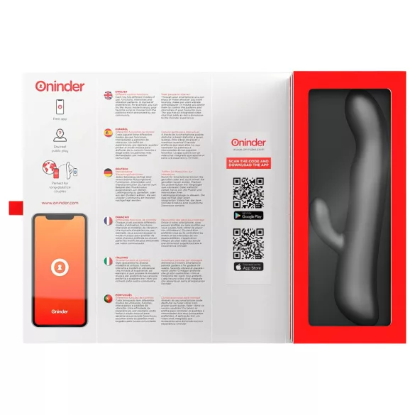 Oninder Oslo - opzetstuk, roterende vibrator met clitorisstimulator (zwart)