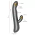 Oninder Oslo - opzetstuk, roterende vibrator met clitorisstimulator (zwart)
