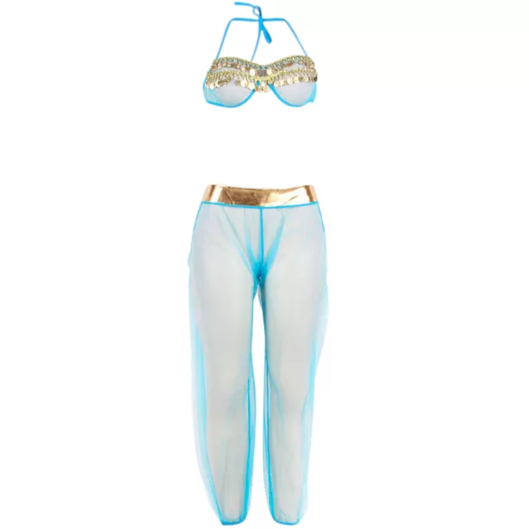 Subblime - Sexy haremvrouw kostuum met sluier (blauw) - L/XL
