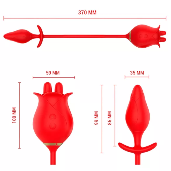 Intense Melanie - clitorisstimulator en vibrator - bewegende tong - rood
