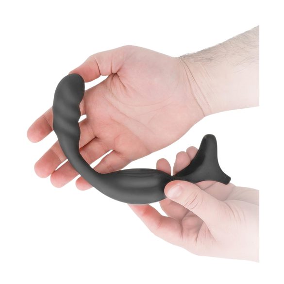 Addicted Toys - anale vibrator met penis- en balring (zwart)