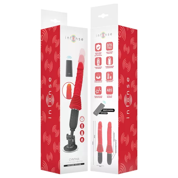 Intense Cynthia - zuignap-dildo vibrator (rood)