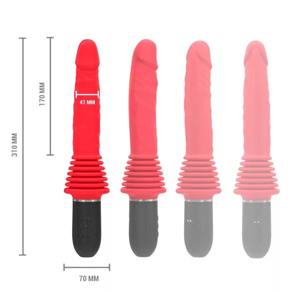 Intense Cynthia - zuignap-dildo vibrator (rood)