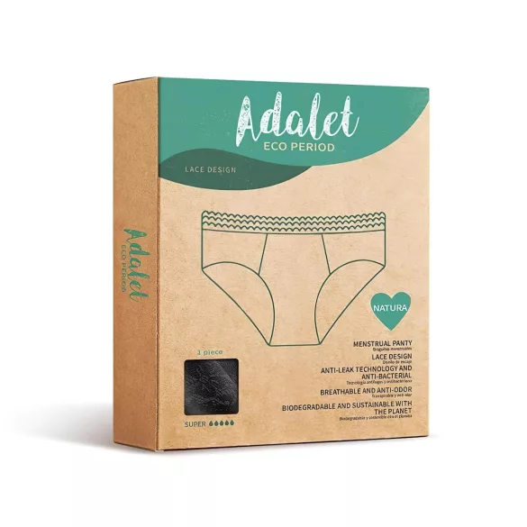 Adalet Natura Super - menstruatie onderbroek - zwart