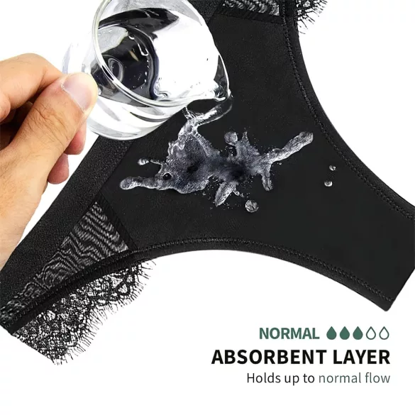 Adalet Flora Normal - menstruatie onderbroek - zwart - L