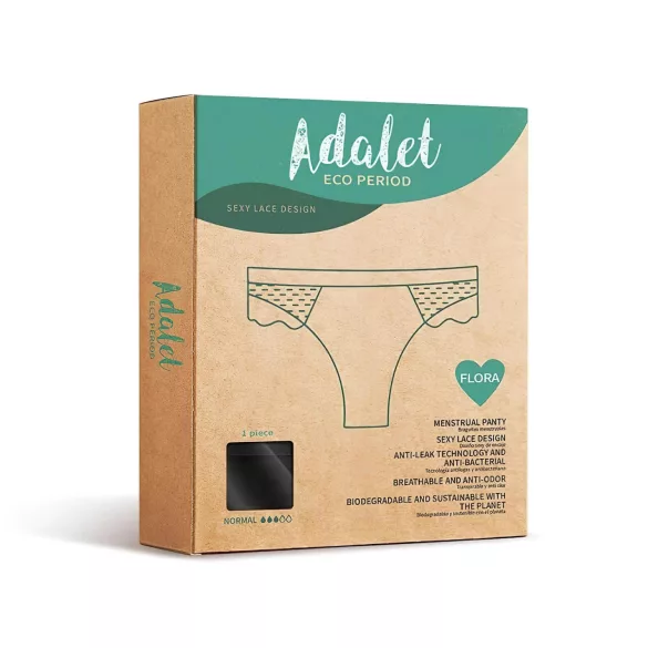 Adalet Flora Normal - menstruatie onderbroek - zwart - L