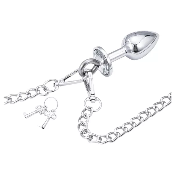 LateToBed - handboeien met buttplug - metaal zilver