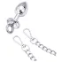 LateToBed - handboeien met buttplug - metaal zilver