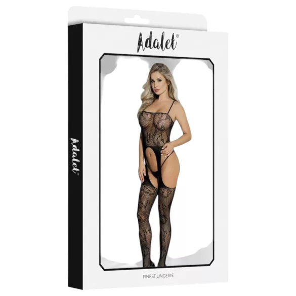 Adalet Lilly - lingerie set - bloemenmotief - zwart