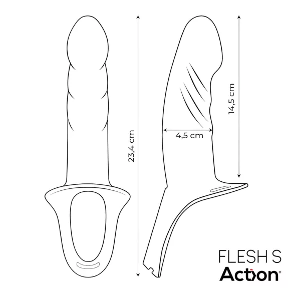 Action StrapOn S - strap-on dildo hol - natuurlijk