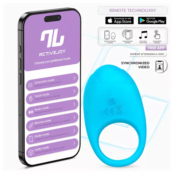 INTOYOU Ringo - slimme vibrerende penisring met app (blauw)