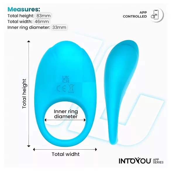 INTOYOU Ringo - slimme vibrerende penisring met app (blauw)