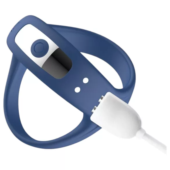 INTOYOU - App-gestuurde vibrerende penis- en teeltring, voor mannen (blauw)