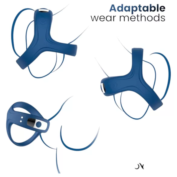 INTOYOU - App-gestuurde vibrerende penis- en teeltring, voor mannen (blauw)