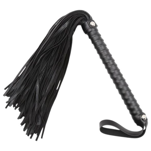 Latetobed - getextureerde zweep - zwart (48 cm)