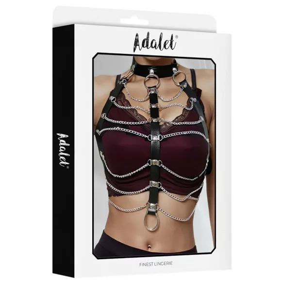 Adalet Hilda - harnas met ketting - vegan leer - zwart