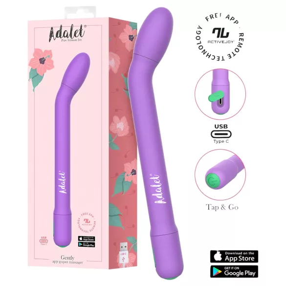 Adalet Gently - App-gestuurde G-punt- en prostaatvibrator (paars)