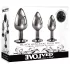 Evolved Black Gem - metalen buttplug set - zwarte steen - zilverkleurig