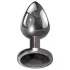 Evolved Black Gem - metalen buttplug set - zwarte steen - zilverkleurig