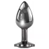 Evolved Black Gem - metalen buttplug set - zwarte steen - zilverkleurig
