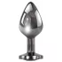 Evolved Black Gem - metalen buttplug set - zwarte steen - zilverkleurig