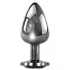 Evolved Black Gem - metalen buttplug set - zwarte steen - zilverkleurig
