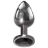Evolved Black Gem - metalen buttplug set - zwarte steen - zilverkleurig