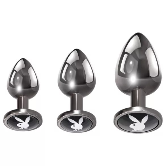 Playboy - anale plug set - 3-delig - zilver