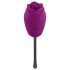 Playboy - waterdichte, oplaadbare Rose vibrator met tongbeweging (paars)