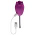 Playboy - waterdichte, oplaadbare Rose vibrator met tongbeweging (paars)